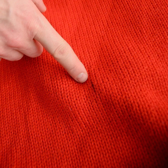 Rouje Paris Red Clown Face Knit 90% Wool Sequins Sweater S - Picture 12 of 13